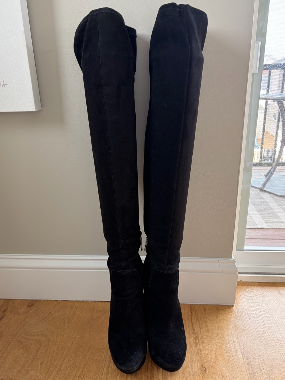 Sam Edelman Amber Black Over the Knee Platform Stiletto Boots Size 8.5 / EU 38.5 - Picture 4 of 16